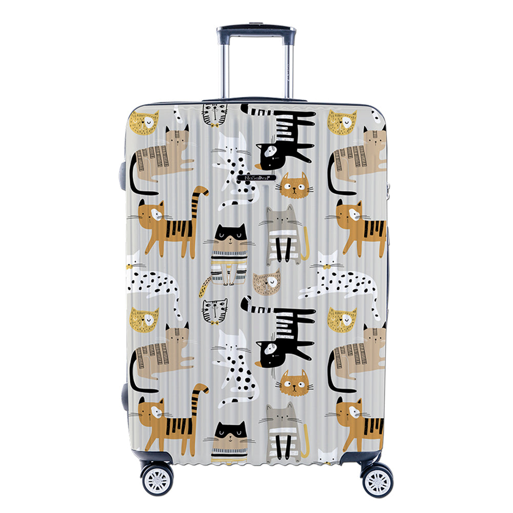 NaSaDen [ Stripe Cat ] 22" Carry on/ 26" Checked/ 29" Checked Zipper Luggage