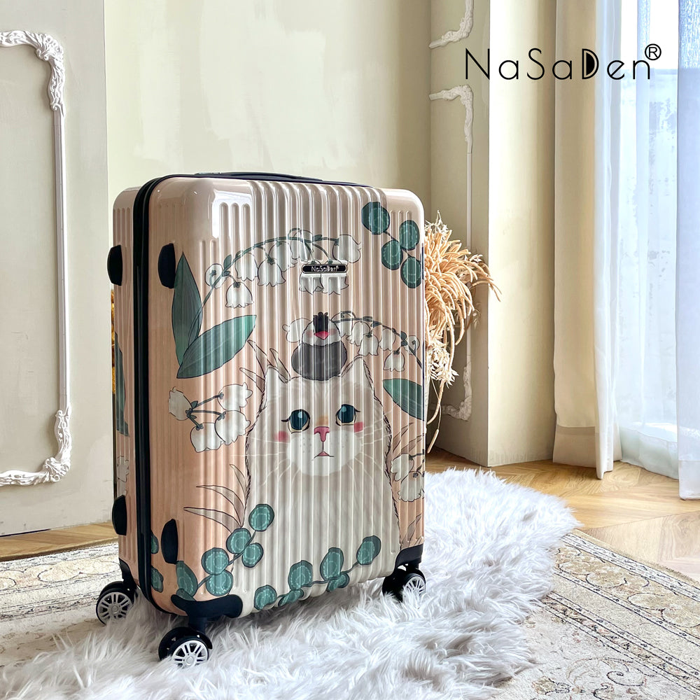 NaSaDen [ Cute Cat ] 22" Carry on /26" Checked/ 29" Checked Zipper Luggage