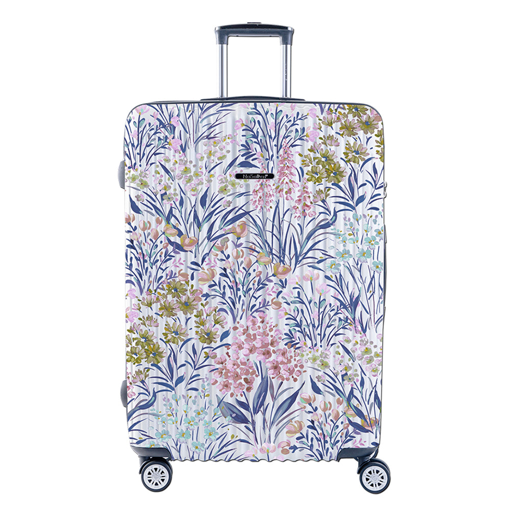 オープンボックス【NaSaDen】白花限定柄プリント 26インチ / 29インチ チェックイン用ジッパーラゲッジ