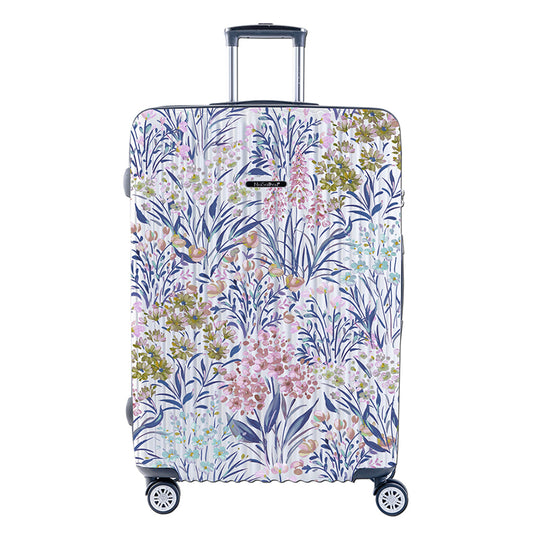オープンボックス【NaSaDen】白花限定柄プリント 26インチ / 29インチ チェックイン用ジッパーラゲッジ