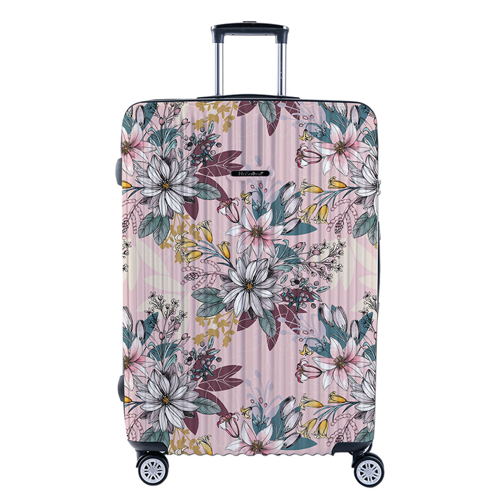 NaSaDen [ Floral Pink ] 22" Carry on/ 26" Checked/ 29" Checked Zipper Luggage