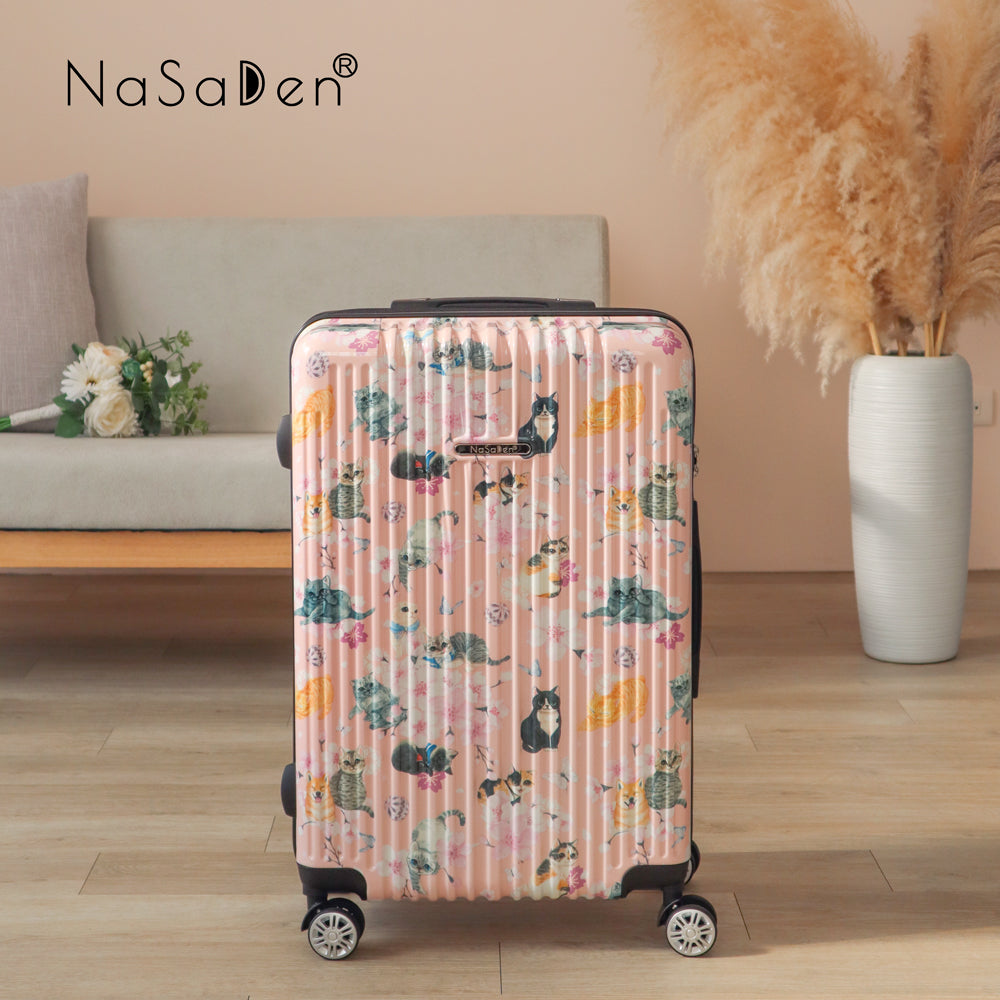オープンボックス【NaSaDen】スプリングキャット限定柄プリント 26インチ/29インチ チェックジッパーラゲージ