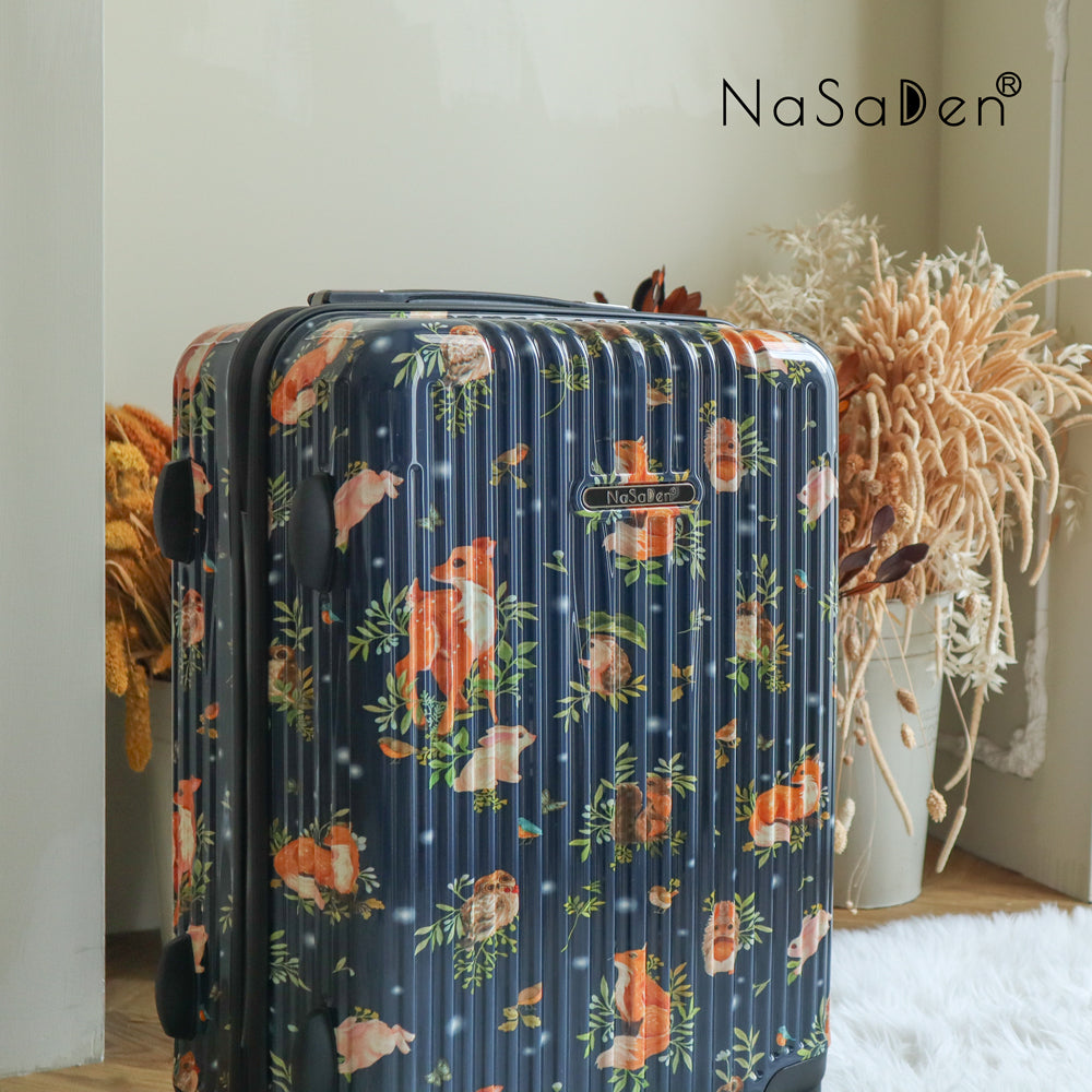 【NaSaDen】ホープ 限定柄プリント 22インチ機内持ち込み / 29インチ預け入れ用ファスナー式スーツケース